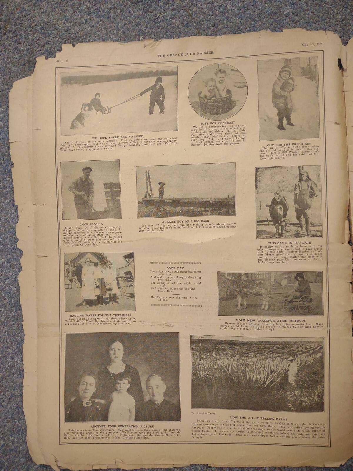 Orange Judd Farmer Newspaper Chicago, Illinois May 21, 1921 poor condition