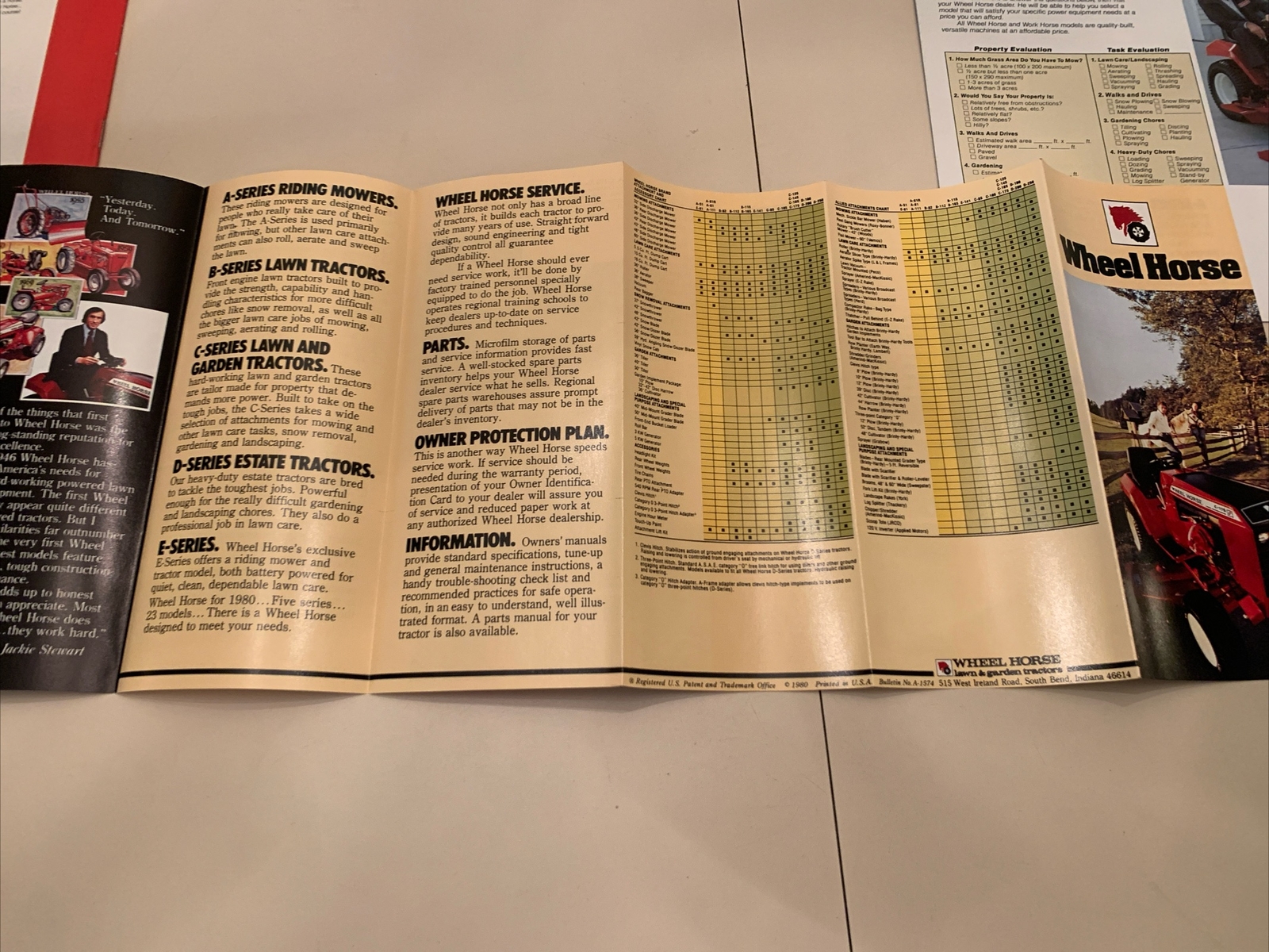 Lot of 3 Original NOS Wheel Horse Lawn & Garden Tractor Brochures-1980 & 1984