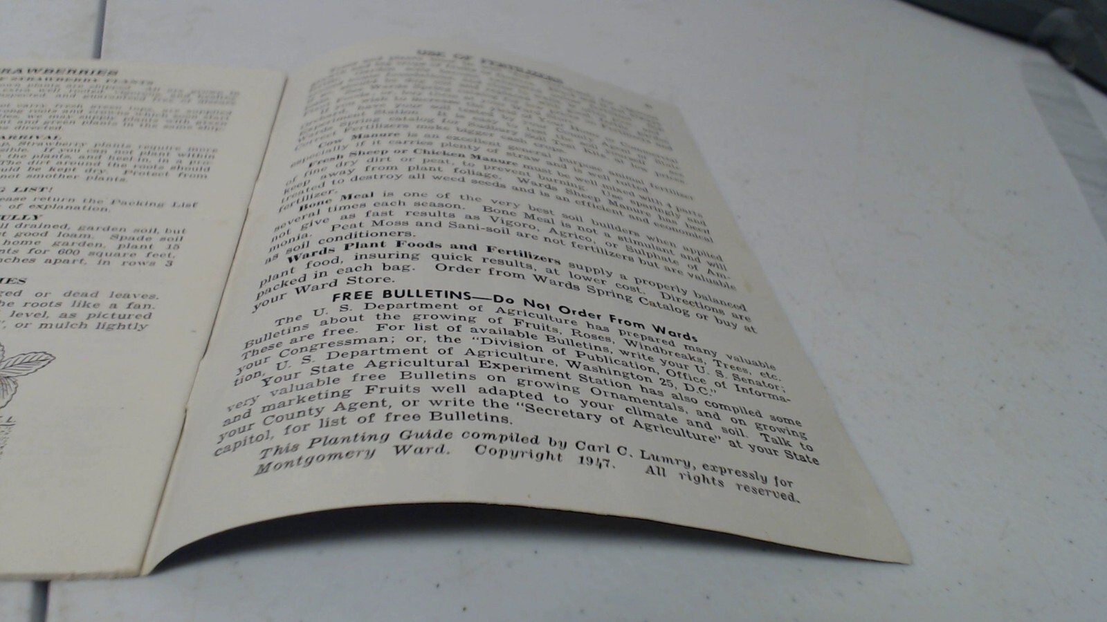 1947 Wards Planting Guide Booklet Montgomery Ward 31 PAGES