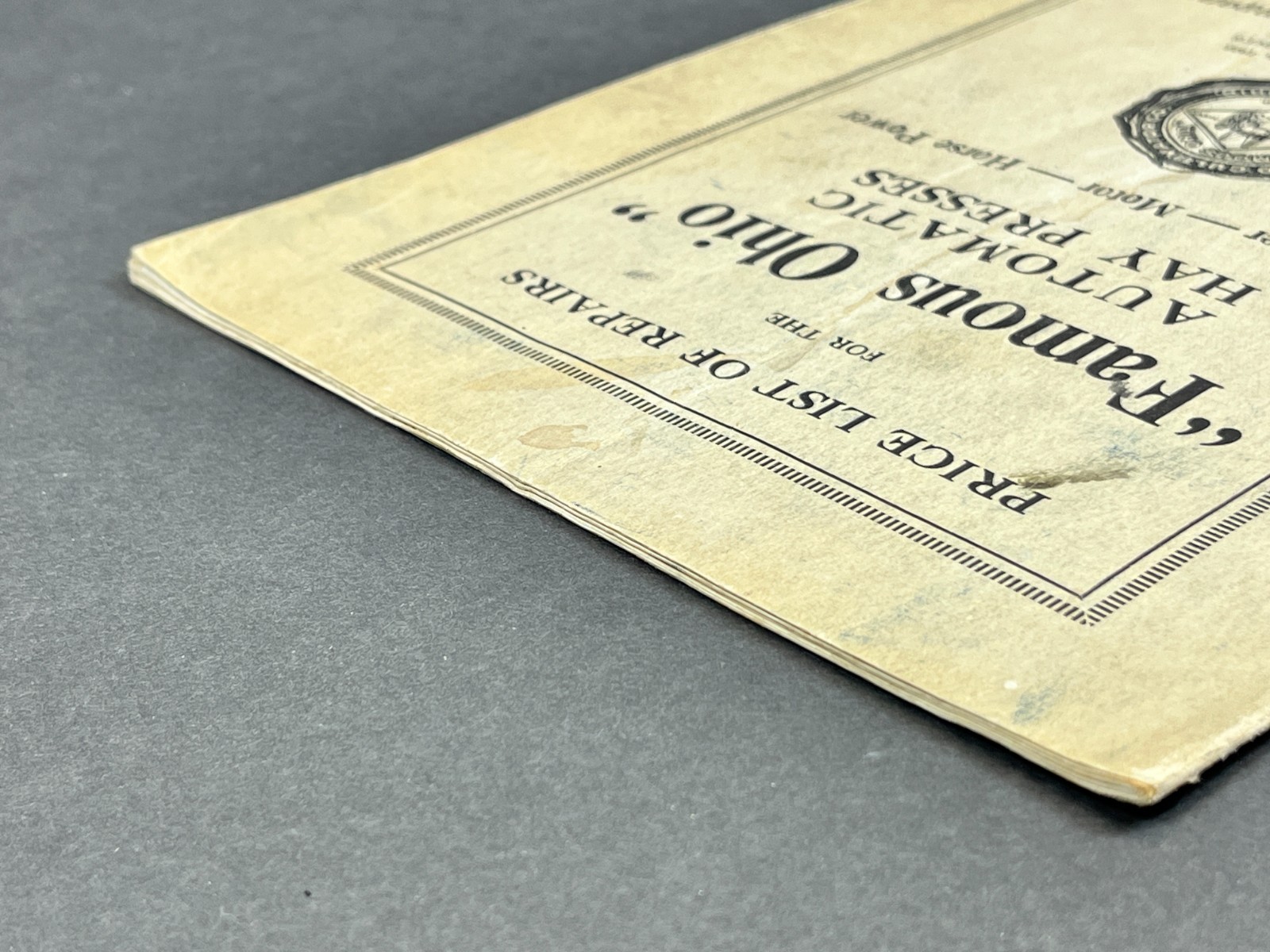 1923 Ohio Cultivator Automatic Hay Presses Parts Price List Repairs Bellevue OH
