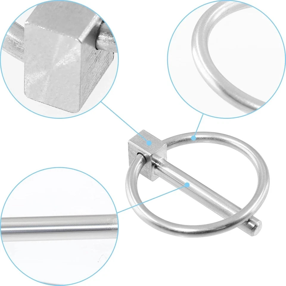 2 Pcs Heavy Duty Lynch Pin, Stainless Steel 3/16&Prime; X 1-1/4&Prime; Linch Pin with Ring f