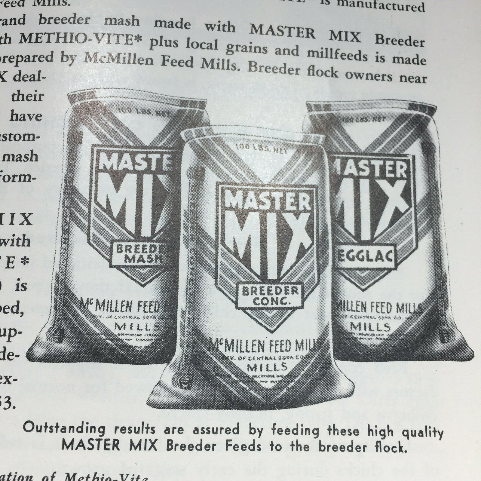 1952 McMillen Feed Mills Management Manual for Poultry Master Mix Feeds PA OH