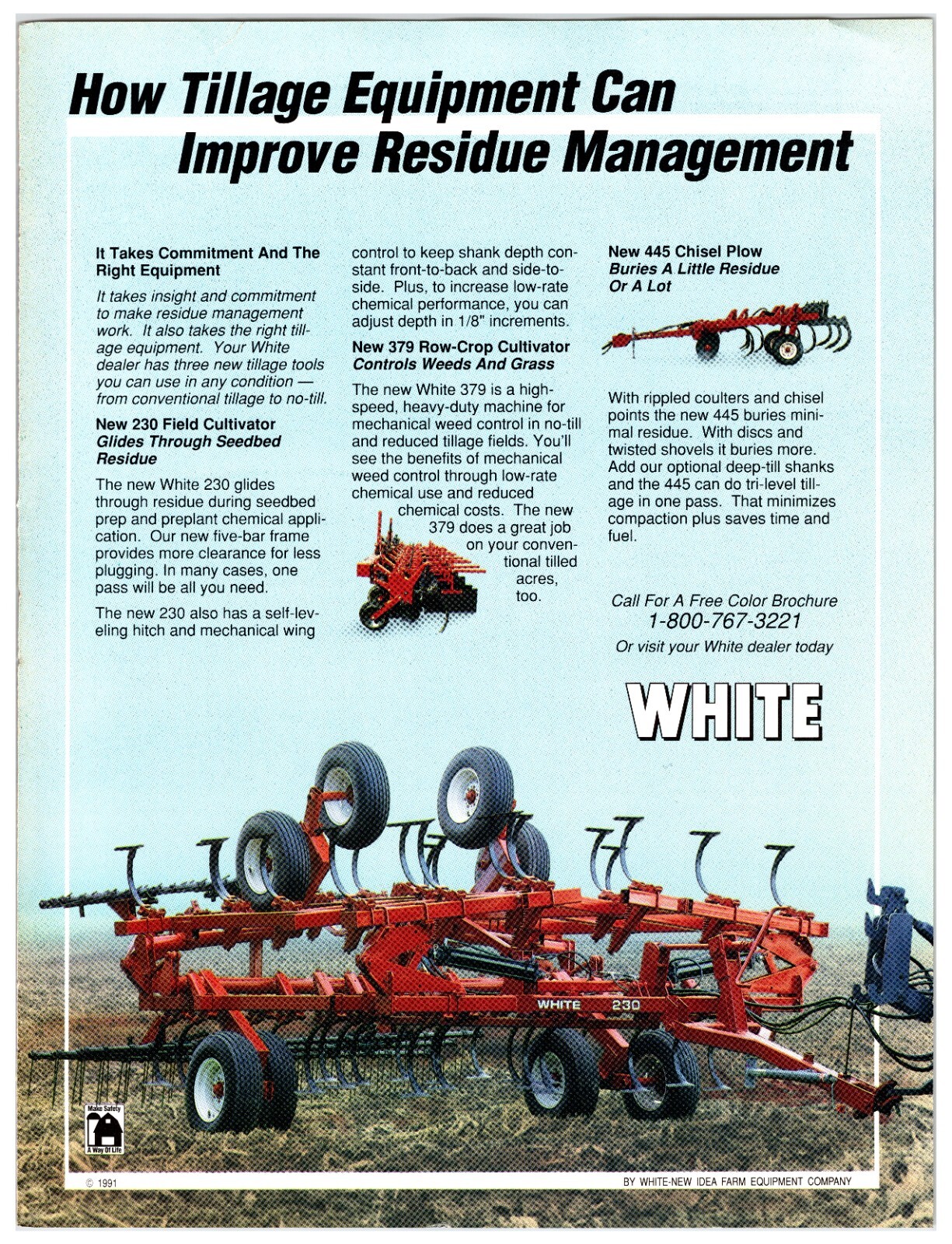 1989 White Tillage Equipment – Original Print Advertisement (11in x 8in)