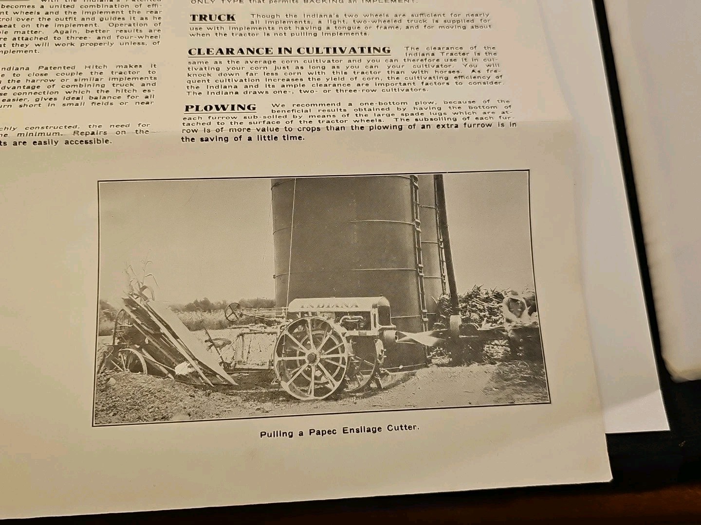 indiana tractor brochure and letter gas engine farm hit miss etc