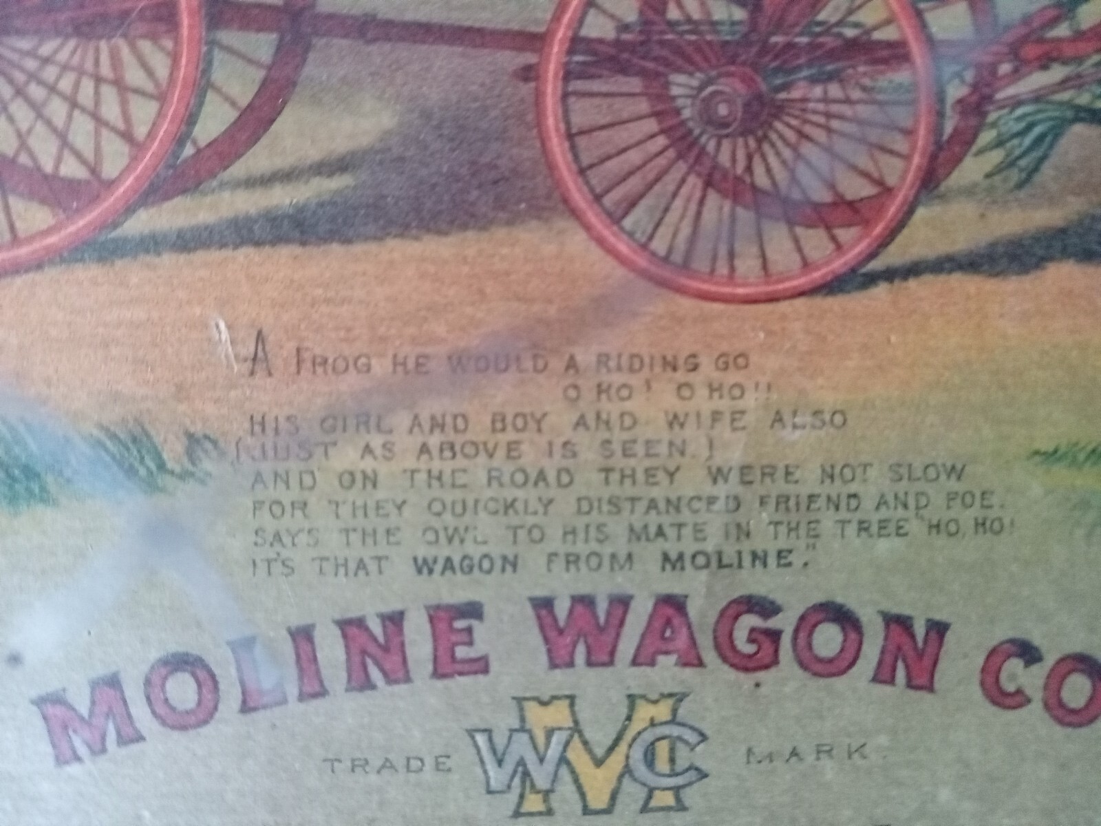 ORIGINAL Pre John Deere Moline Wagon Co. Advertisement 1880&rsquo;s Moline, Illinois
