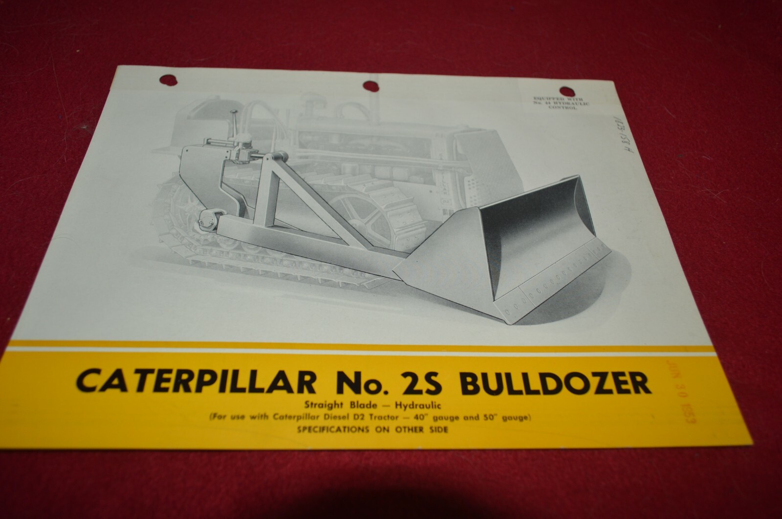 Caterpillar 2S Bulldozer For 1953 Dealer&rsquo;s Brochure AMIL16