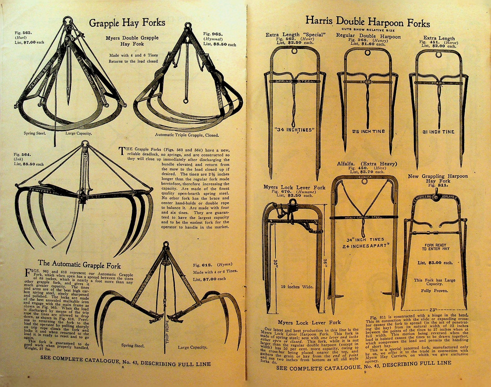 FE Myers & Bro Ashland Pump & Hay Tool Works Catalog ca 1910 Myers Faultless