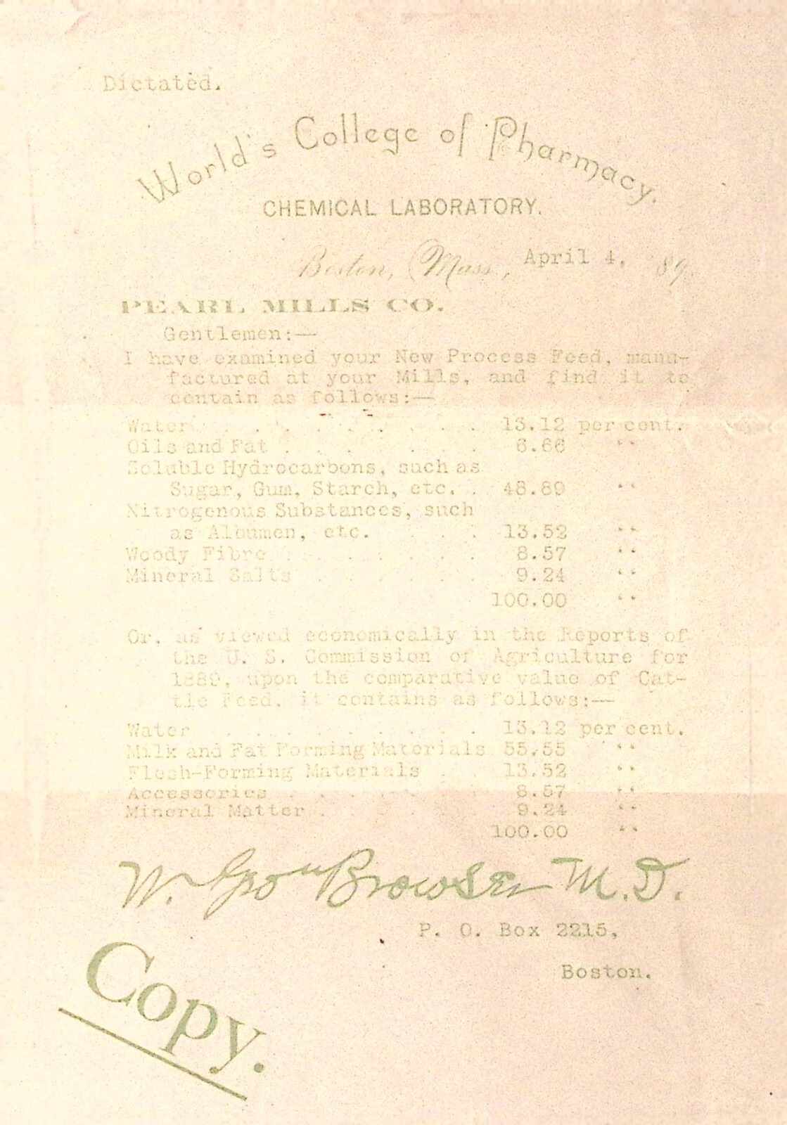 1890 Pearl Mills Co Testimonial Booklet Letter Flyer Original Envelope BOSTON MA