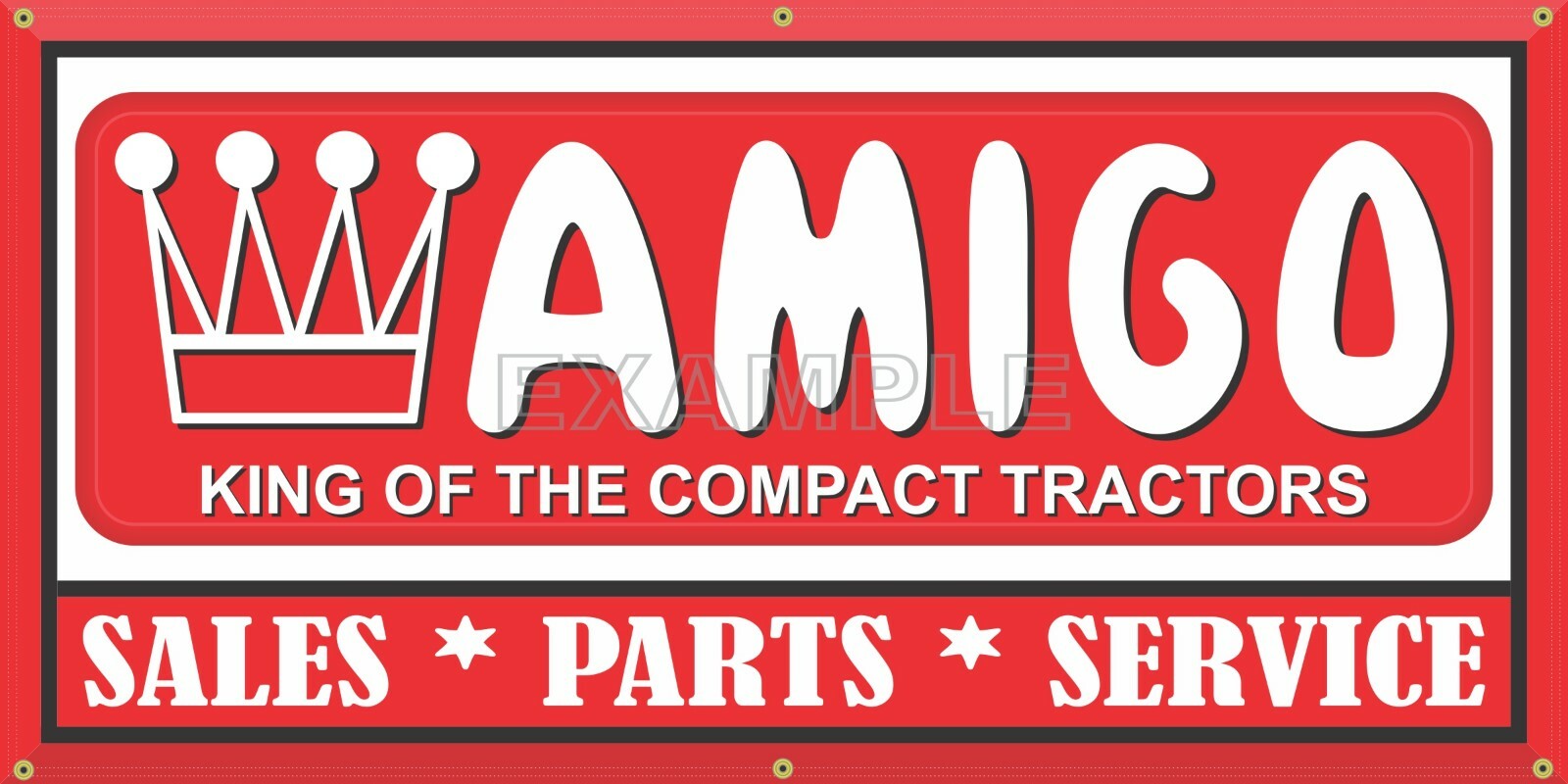 AMIGO COMPACT GARDEN TRACTORS VINTAGE DEALER SIGN REMAKE BANNER SIZE OPTIONS