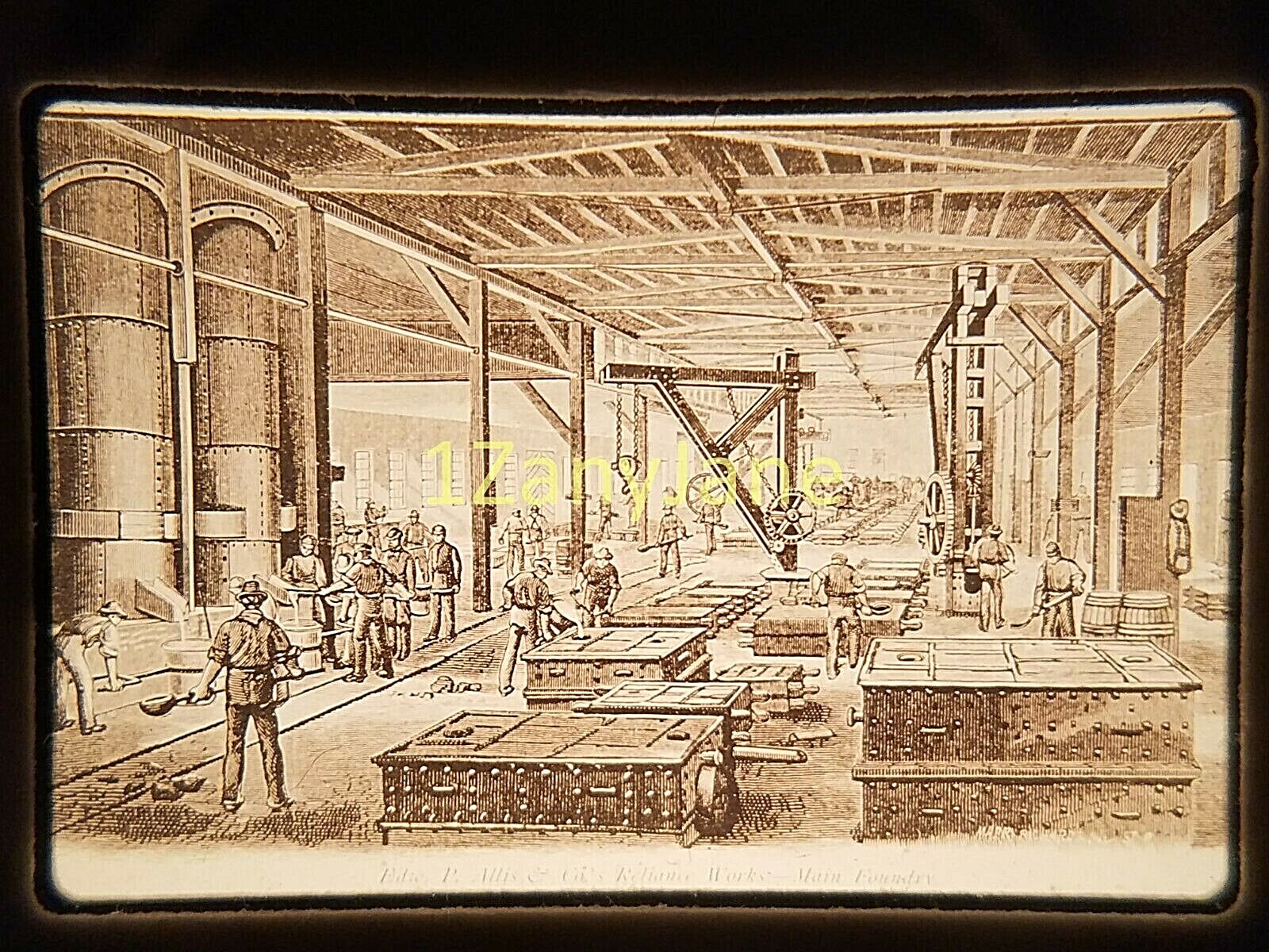 AC0105 35mm Slide of an ALLIS CHALMERS MEDIA WORLD&rsquo;S FAIR 1888 FACTORY FOUNDRY