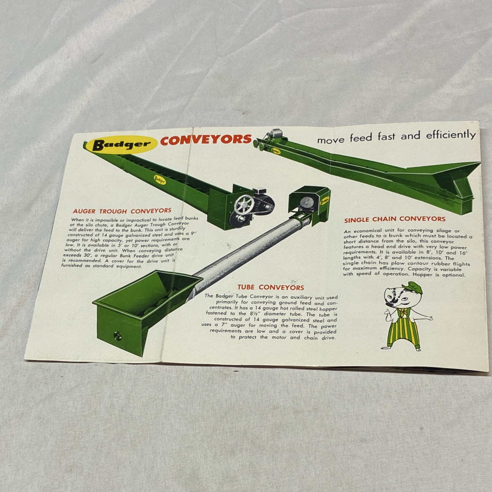 Badger Bunk Feeders & Conveyors 1961 Original Advertising Brochure