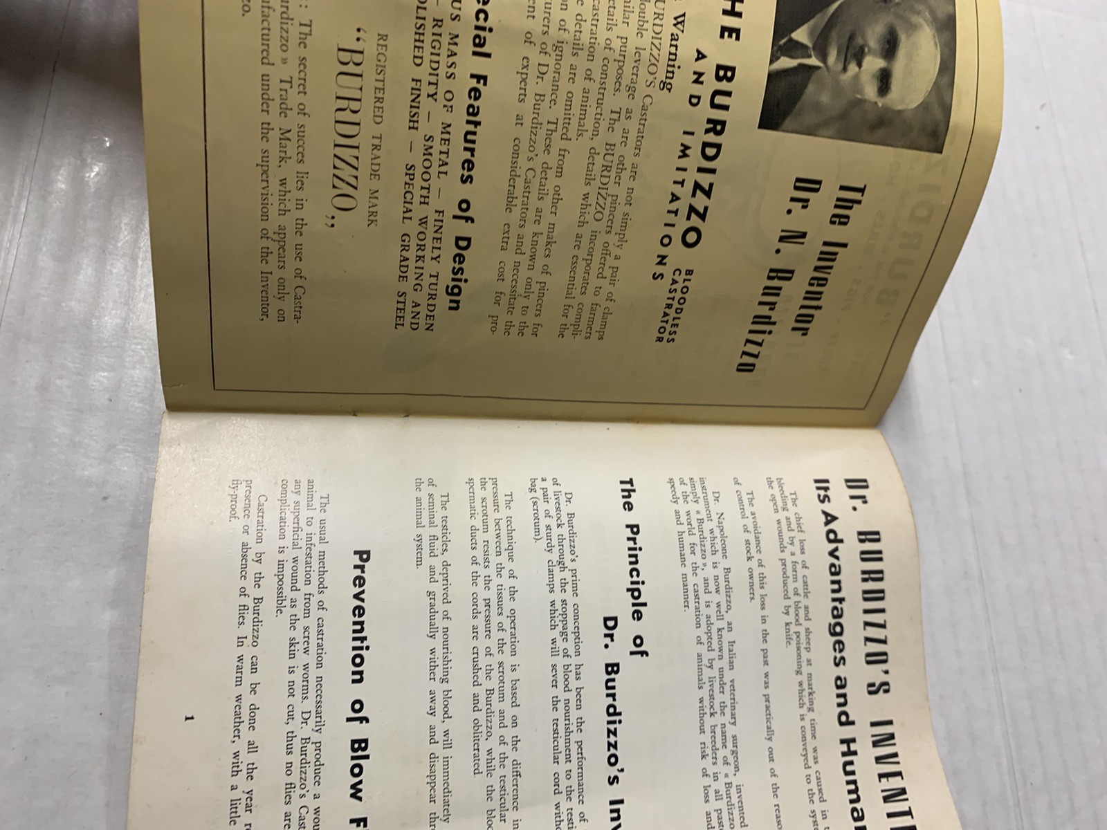 Vintage Burdizzo Bloodless Castrator Advertisement 1930s-1940s Farming Ephemera