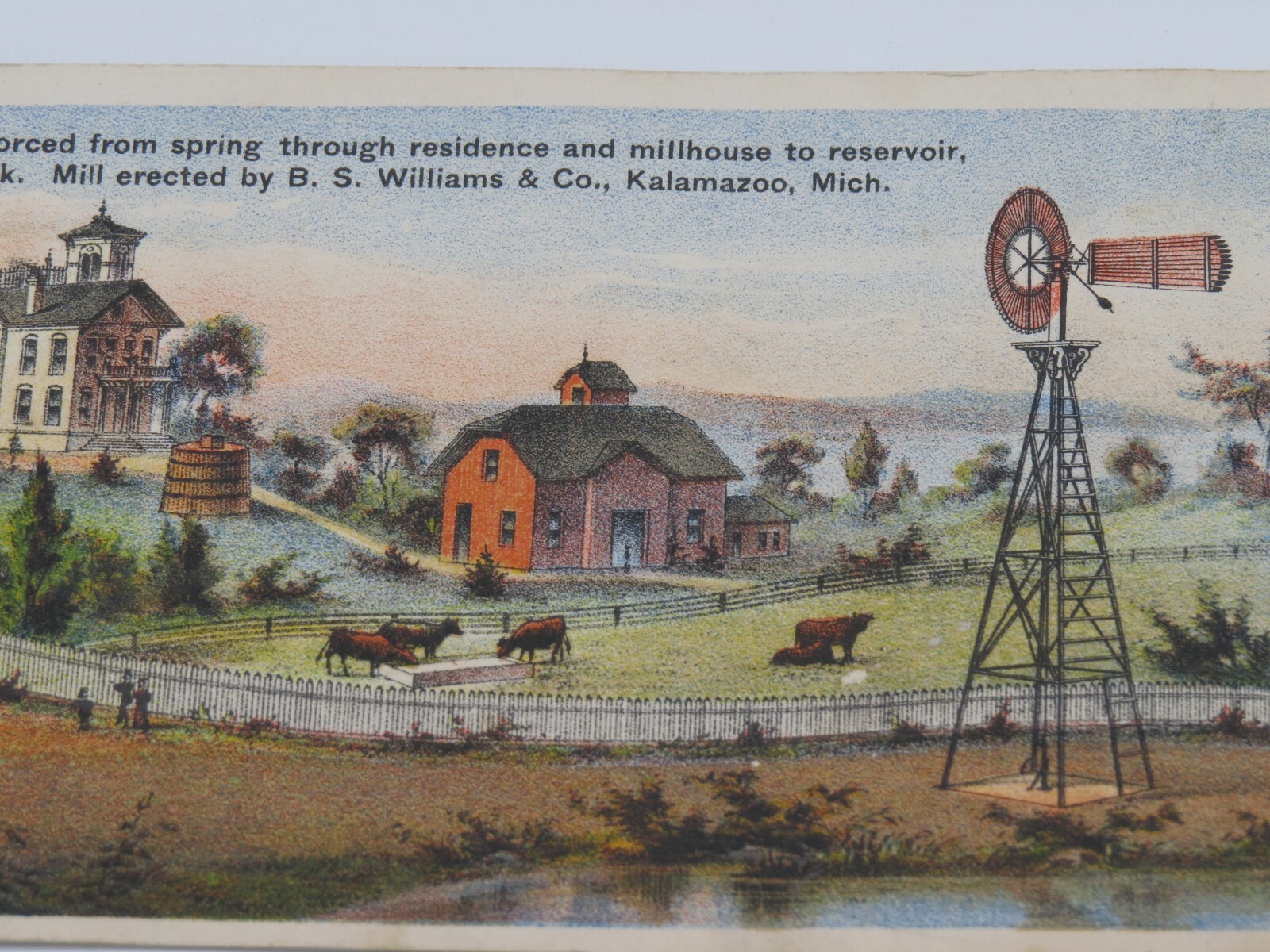 Vintage B.S. WIlliams WINDMILL Kalamazoo, MI 1880&rsquo;s TRADE CARD UTICA, NY