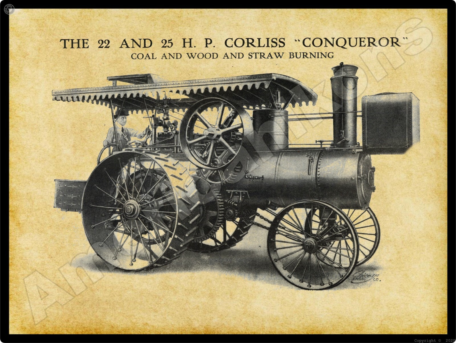 Robinson Traction Engines New Metal Sign: Corliss Conqueror Model