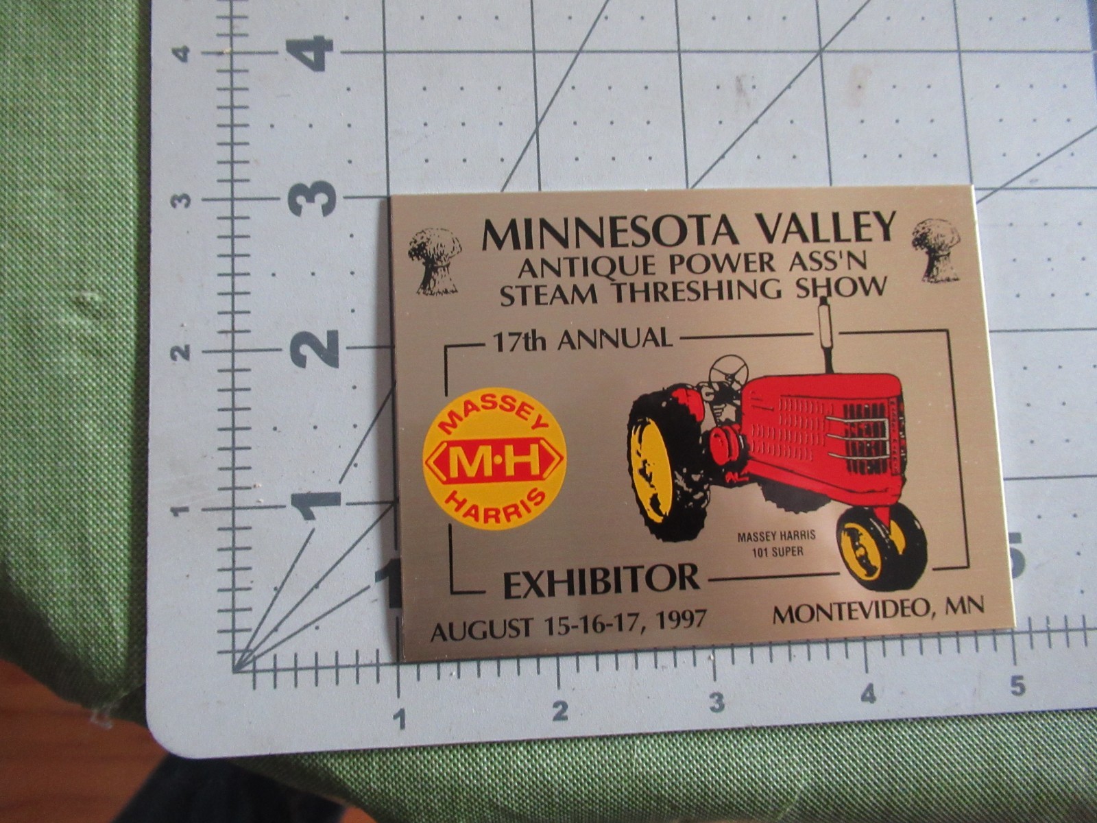 Minnesota Valley 1997 Threshing Show Exhibitor Decal 4 x 3 Massey Harris