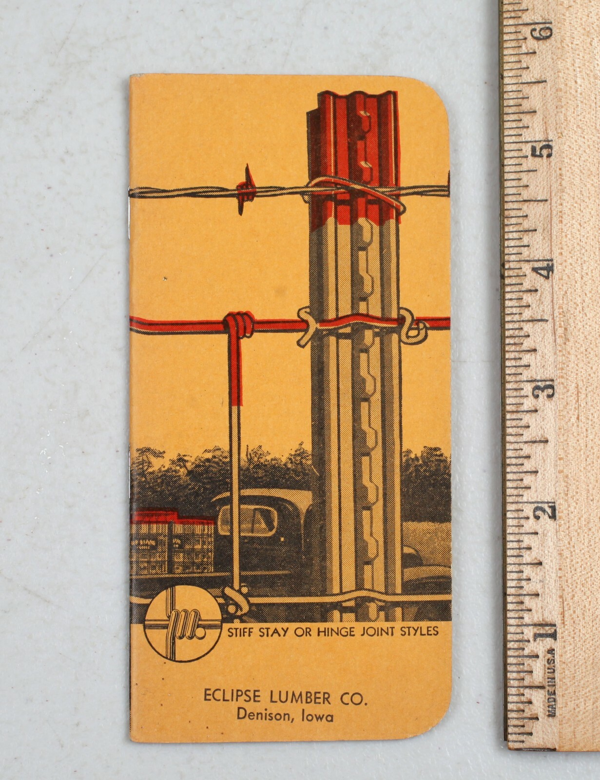 Vintage Pocket Memo Book Keystone Red Brand Wire Co. Eclipse Lumber Denison IA
