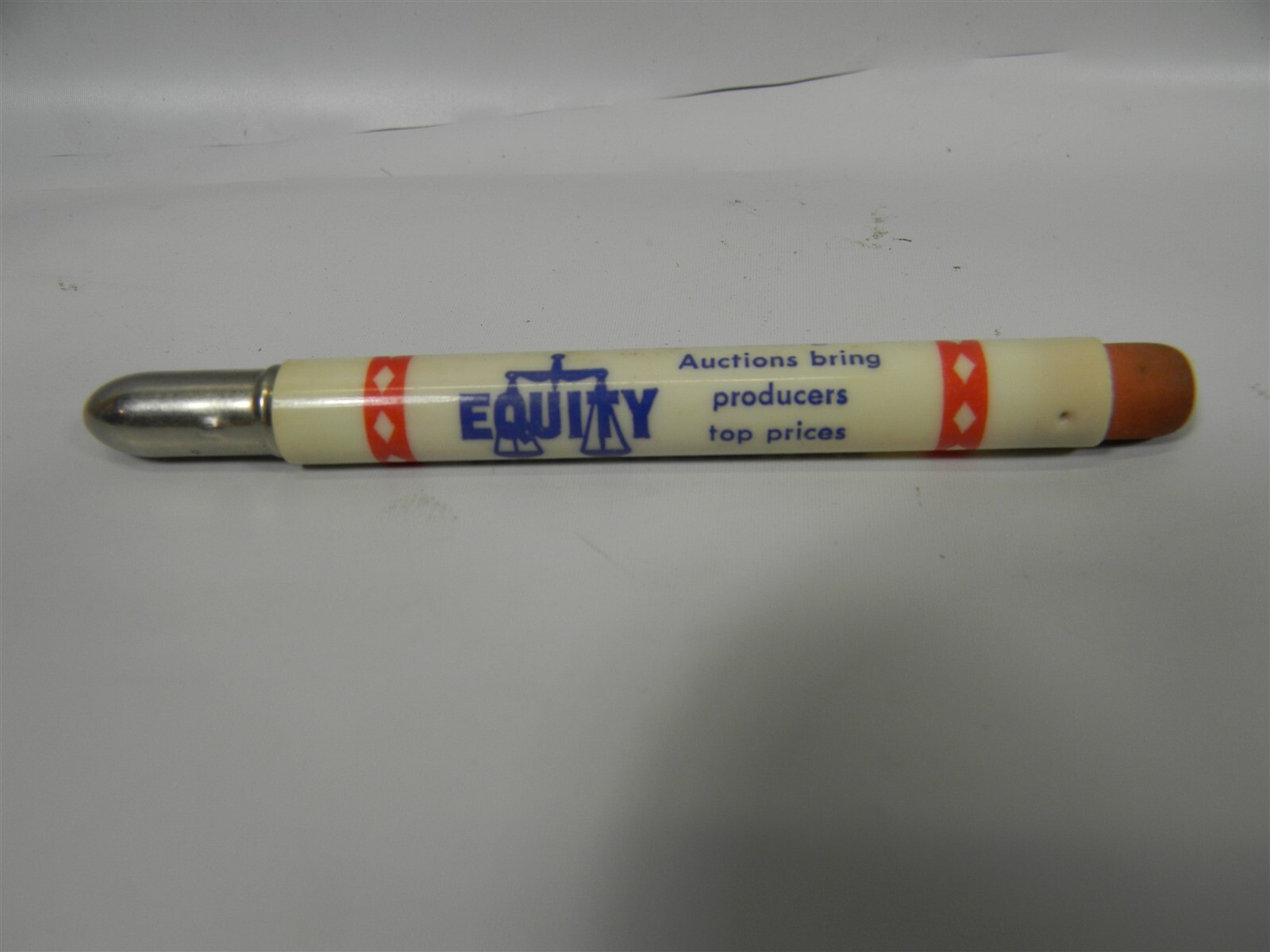 Vintage Equity Livestock Auctions Baraboo Advertising Bullet Pencil – #19 – 2D