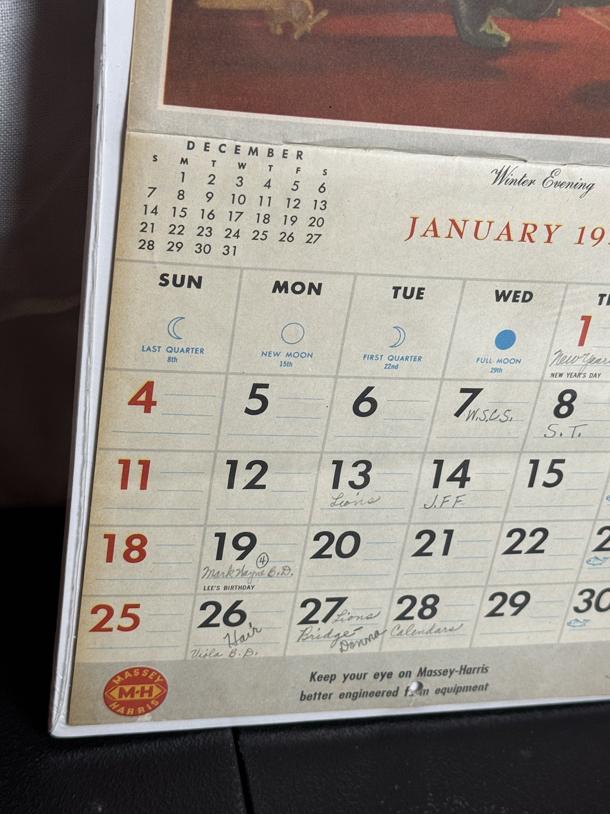 Vintage Lot Rare Massey Harris Vintage Farm Calendars- 1953 1955 1956- On Boards