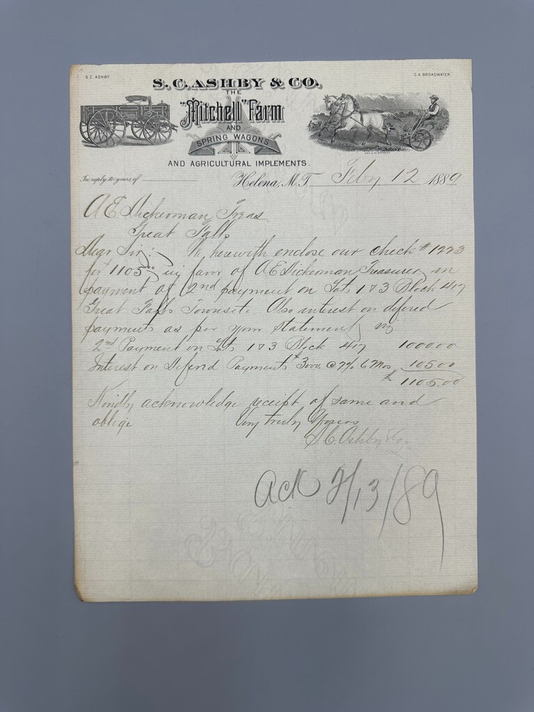 1889 MITCHELL FARM WAGON Advertising Illustrated HELENA MONTANA TERRITORY