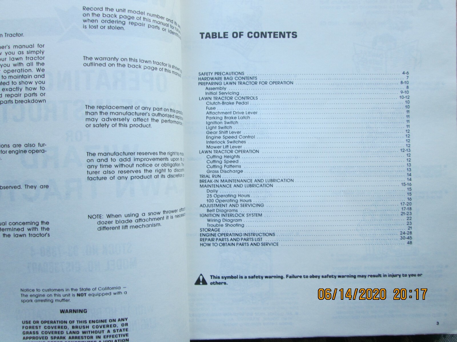 Western Auto Wizard Riding Mower GIS7380A97 Operating & Service Inst. Manual