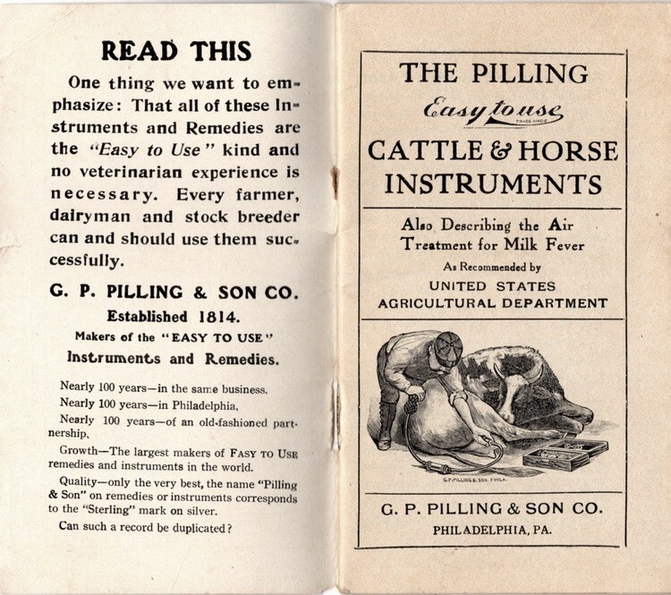 The Pilling Easy to Use Cattle Instruments.. Catalog, George Pilling & Son, 1908
