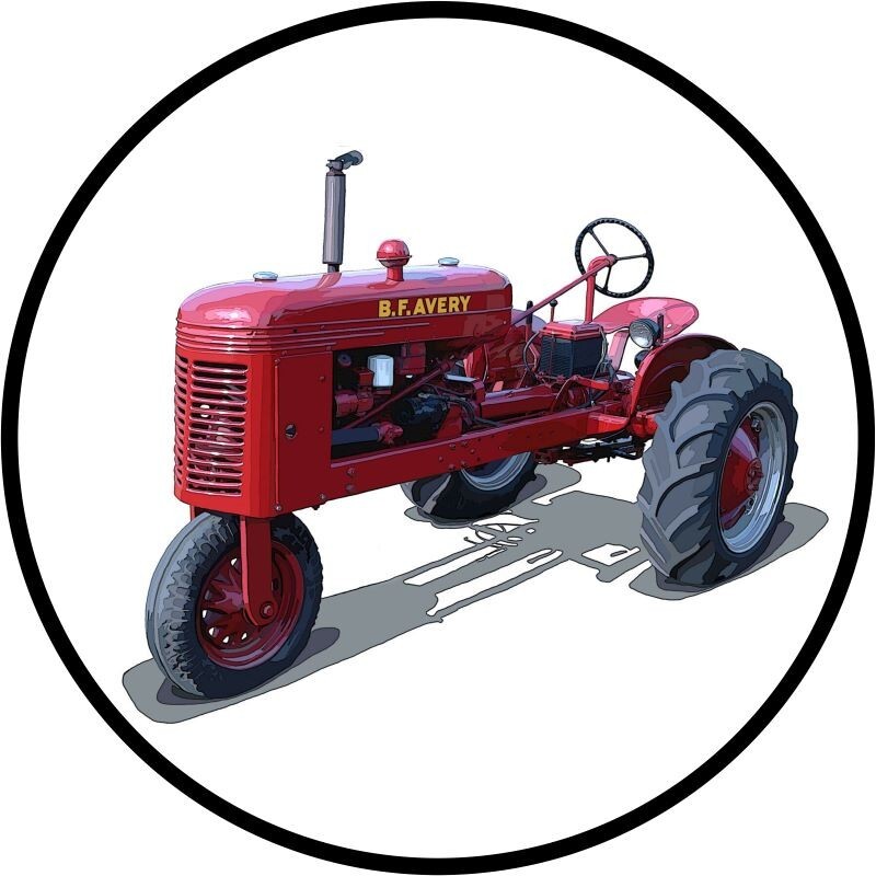 B. F. Avery Tractor NEW Sign: 14&Prime; Dia. Round USA STEEL
