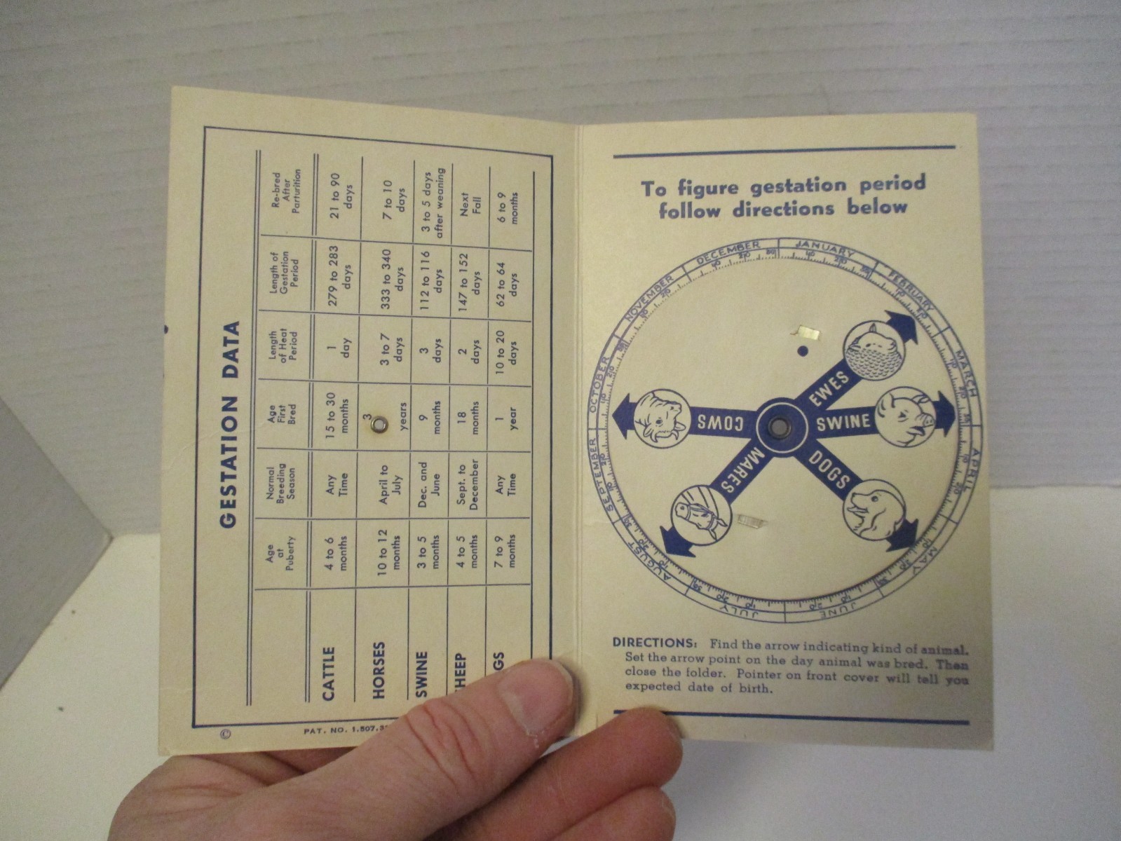 Vintage Magnetic Breeding Calculator For Farm Animals – Schuyler, Nebraska Adv