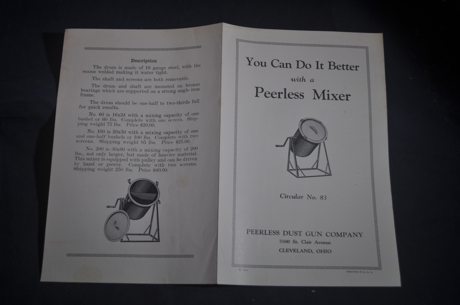 1930 You Can Do Better with a Peerless Mixer – Peerless Dust Gun Company