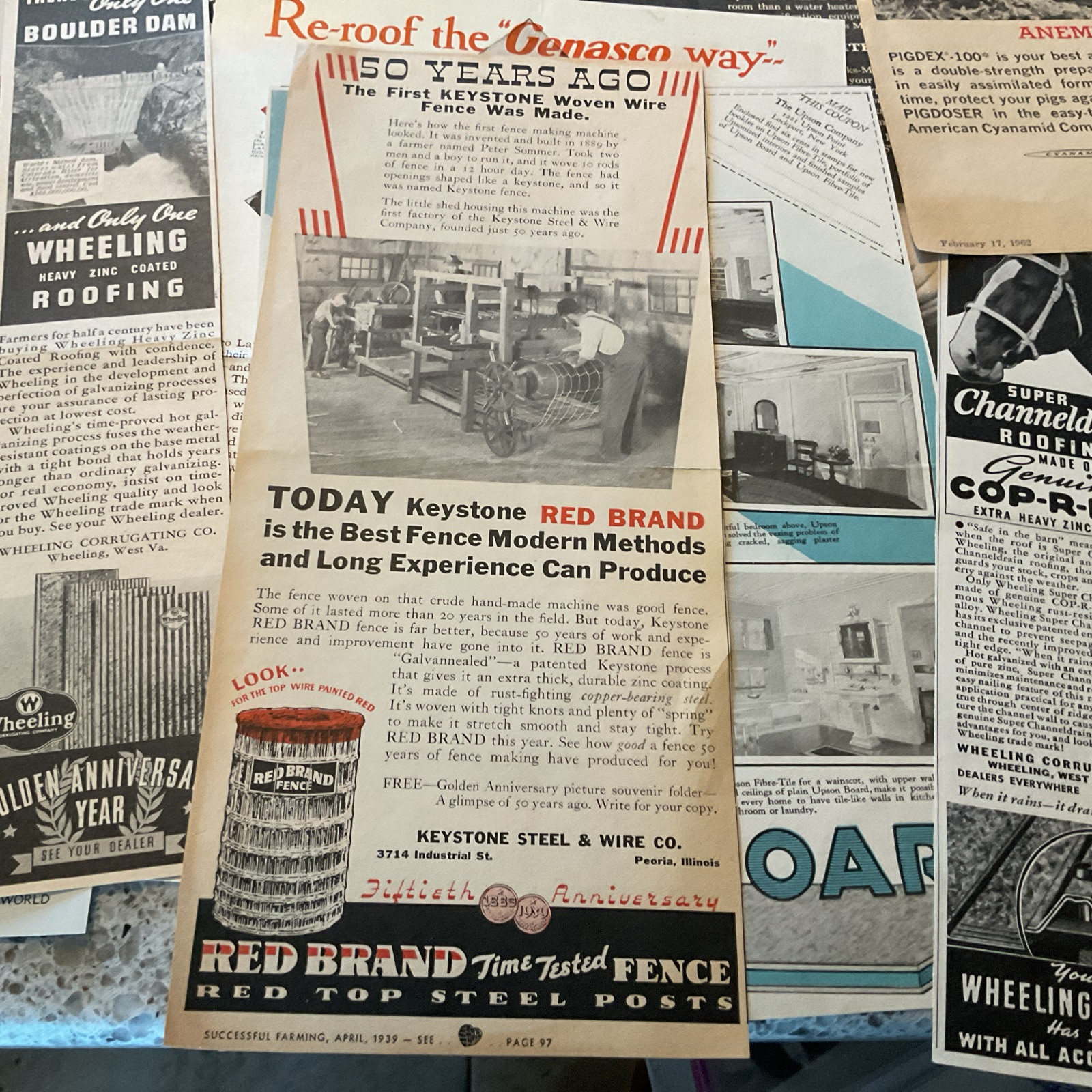 ~50 Farm Related Print Ads 1940-1960 Sprayers Buildings Equipment Fence More