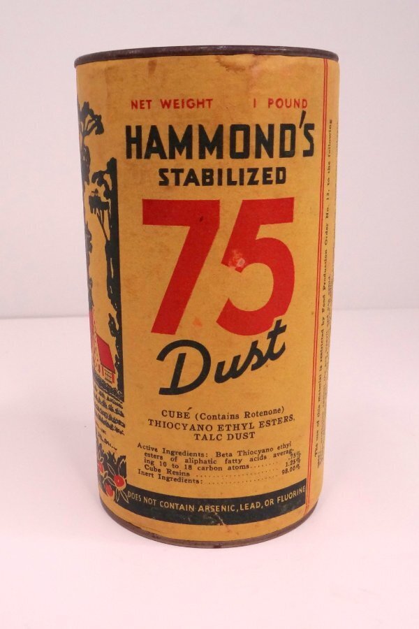Vintage Hammonds Stabilized 75 Dust Can w Contents 1 Pound Can