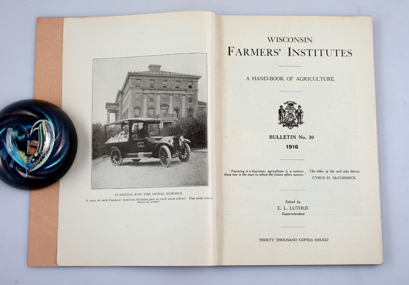 Vintage 1916 Wisconsin Farmer&rsquo;s Institutes Bulletin Handbook of Agriculture