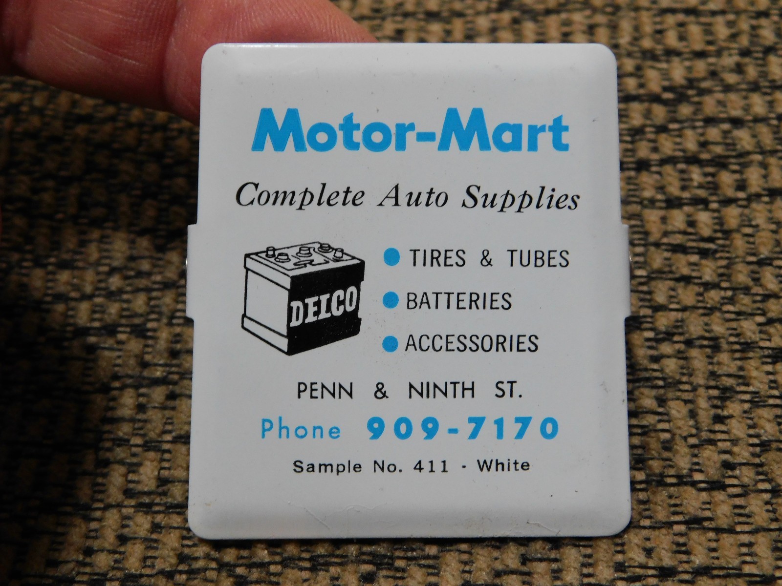 2&Prime; Vintage Delco Motor-Mart Advertising Clip Pa.