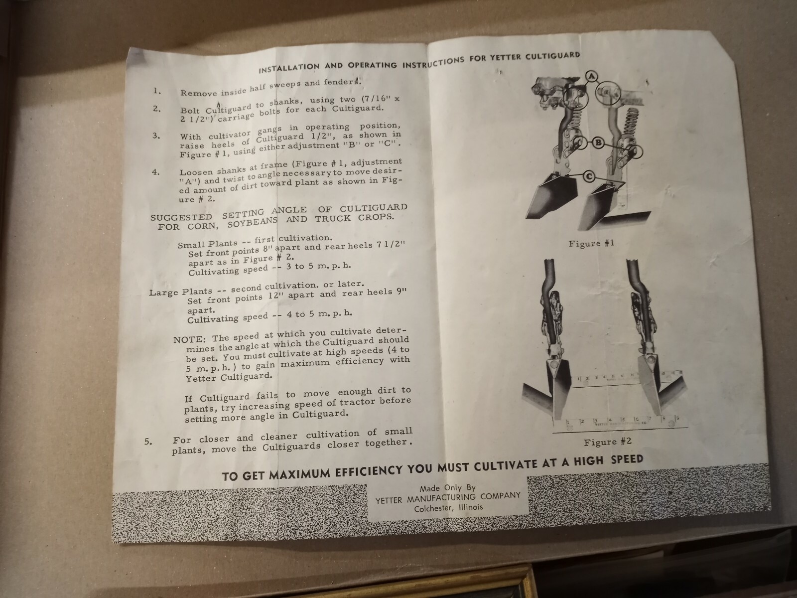 Yetter Manufacturering Colchester Illinois yesterday cultivars 1930s Or 1940s