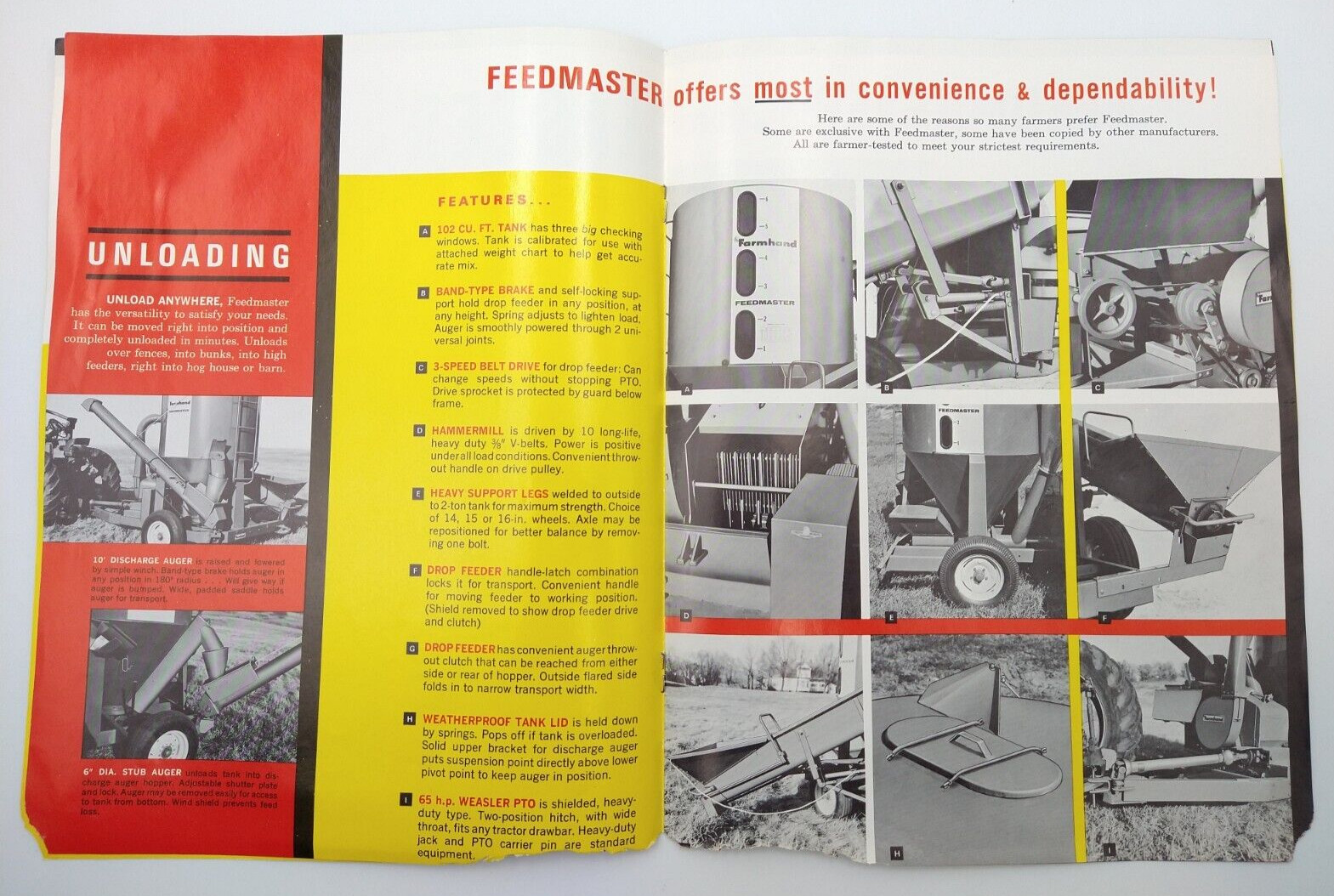 VTG 1960s Farmhand Feedmaster Dealer Sales Brochure 8 pg 8.5&Prime;x11&Prime; Grinder Mixer
