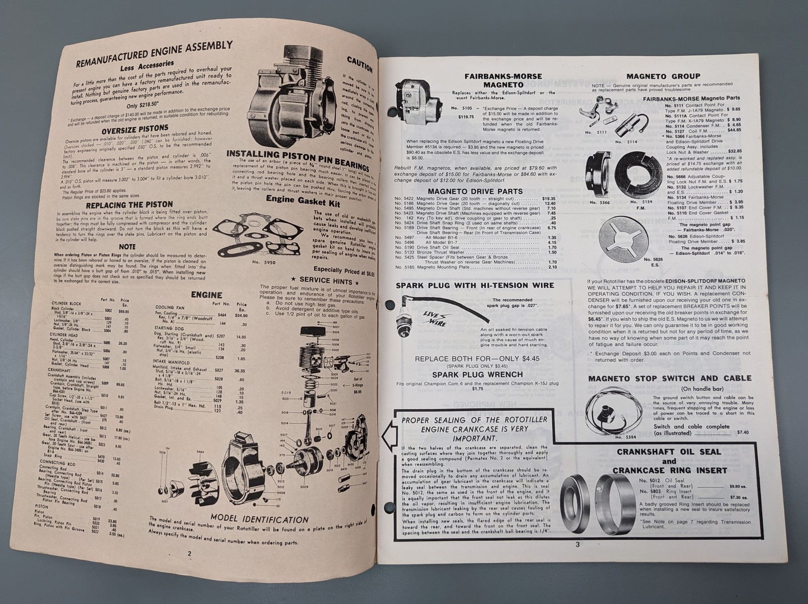 VTG Frazer Farm Equipment 1984 Rototiller Factory Parts + Price Catalog