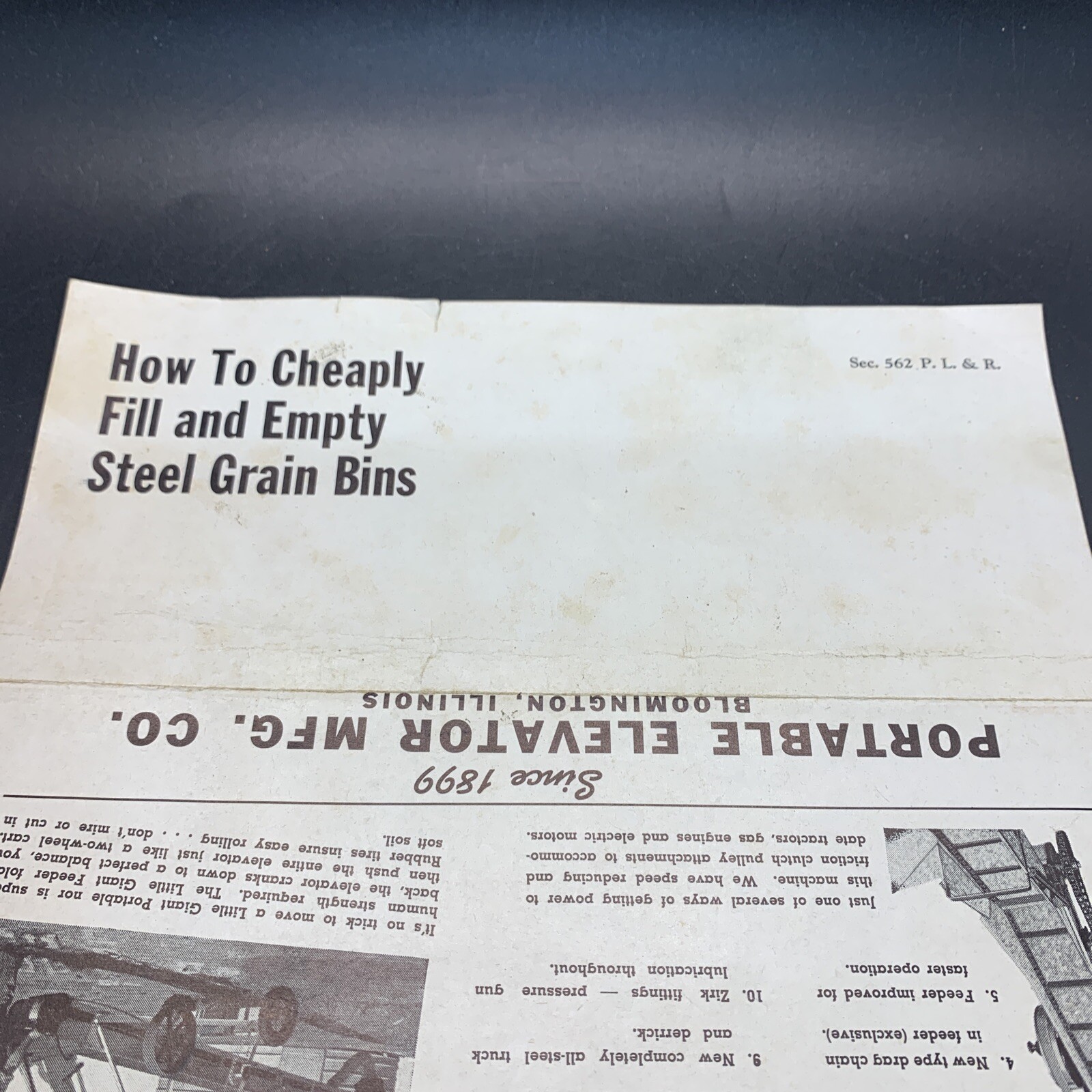 1950’s Little Giant Potable Elevators Sales Brochure Mailer-Bloomington Illinois