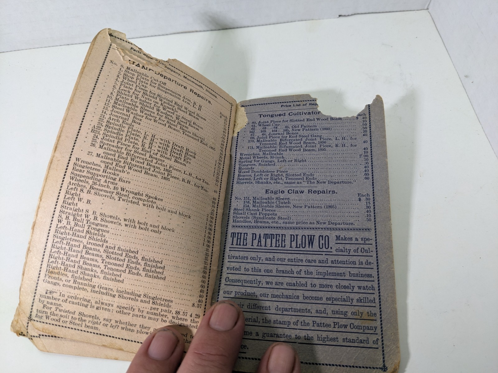 1883 &lsquo;The New Departure Tongueless Cultivator&rsquo; Pamphlet Pattee Plow Company