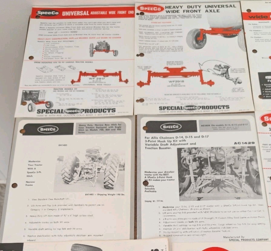 13 SpeeCo Agriculture Implement Attachments Advertising Brochures