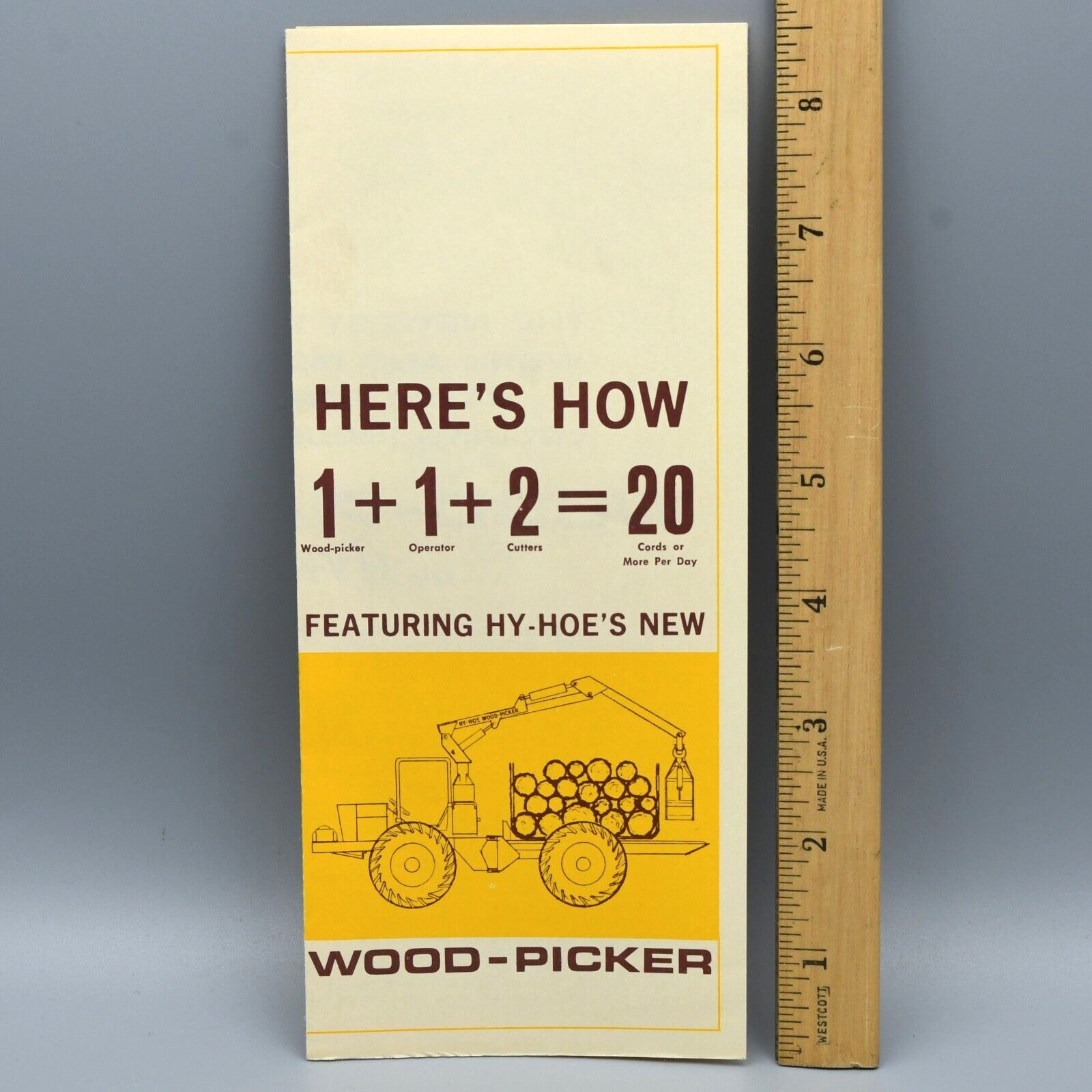Hy-Hoe Wood Picker Brochure Vintage 1967 Industrial Advertising Butler Wisconsin
