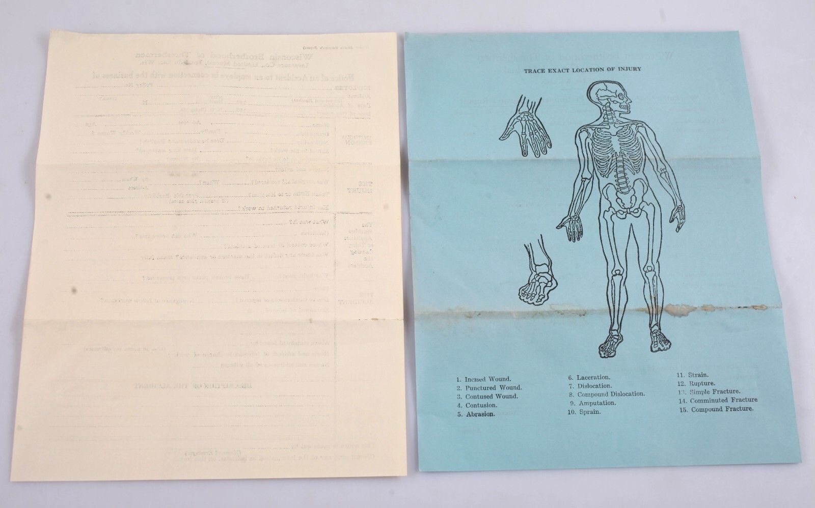 Vintage 1930s Wisconsin Brotherhood of Threshermen Insurance Forms Fond du Lac