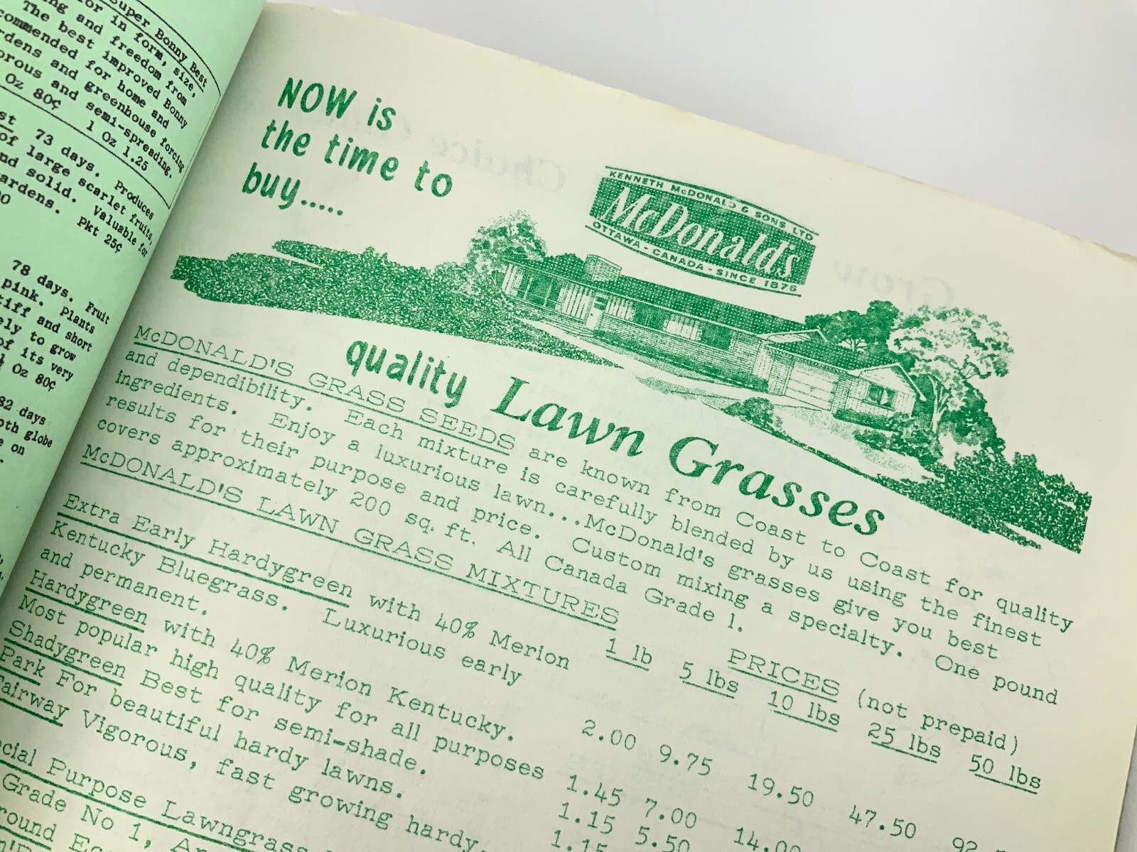 1963 McDonald&rsquo;s Spring Garden Catalogue Seeds Bulbs Plants Catalog Ontario EE631