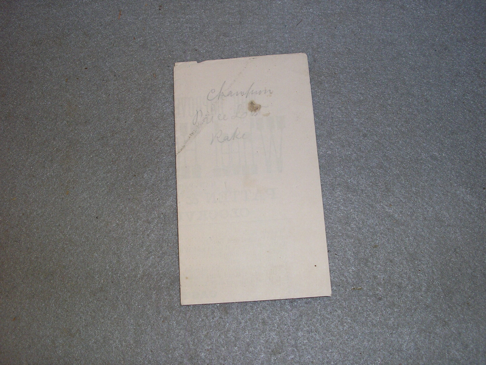 Antique Farm Tool Ad Wheel Horse Rake Tractor Parts Price List Patten & Stafford