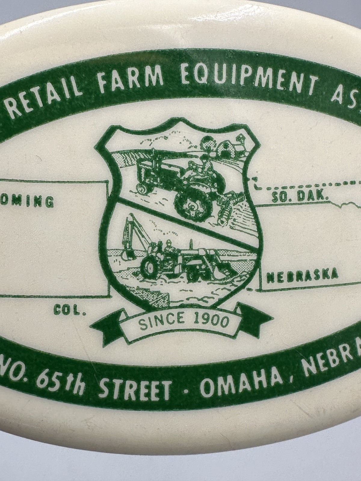 Vintage Midwest FARM EQUIPMENT Assn OMAHA NEBRASKA Tractor PIN Advertising