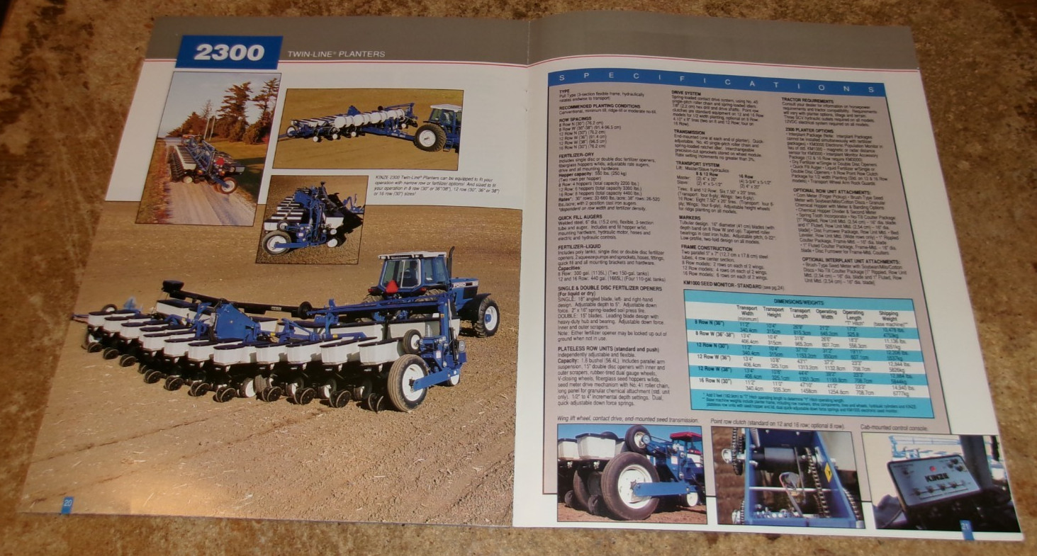 1991 kinze 2000 series planters brochure in very good shape used