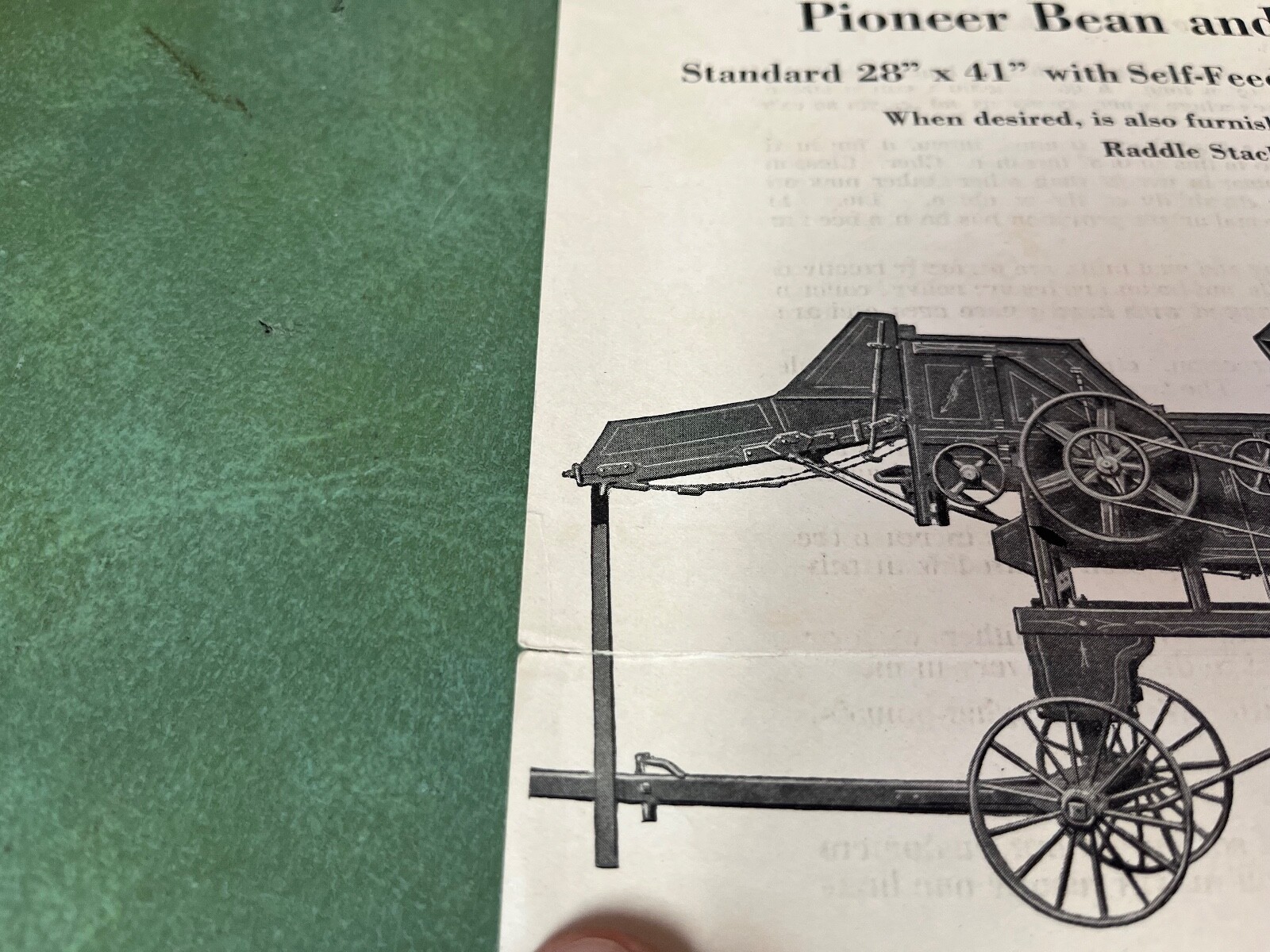 Original Pioneer Thresher Single Page Brochure