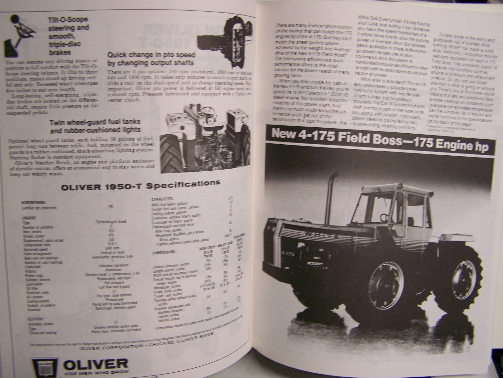 OLIVER/HART/PARR FARM EQUIPMENT DATA BOOK~ADV./BY ALAN C. KING~1898/1975 TRACTOR