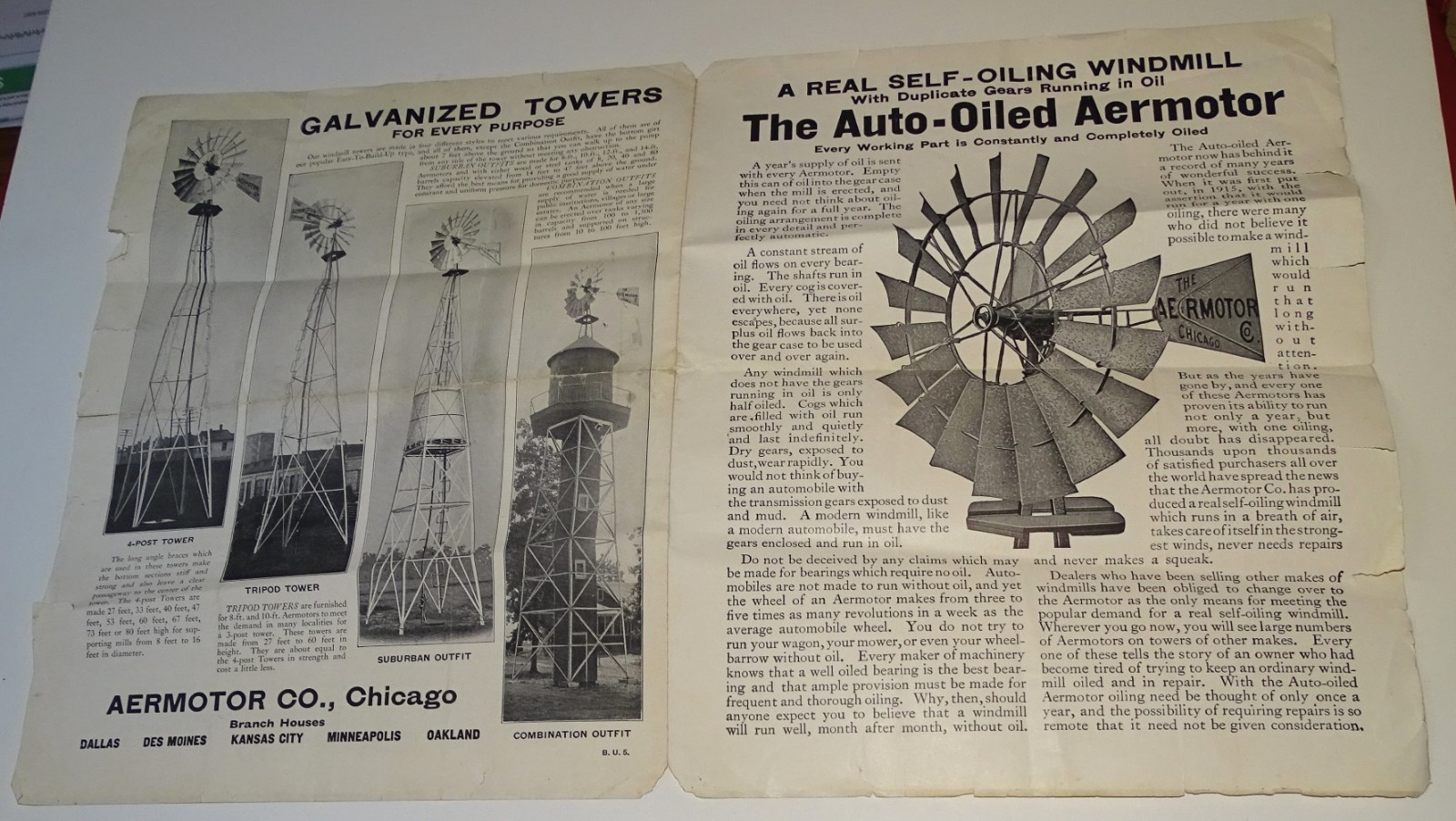 1920s Aermotor Windmill Co. Brochure, Windmills/Galvanized Steel Towers