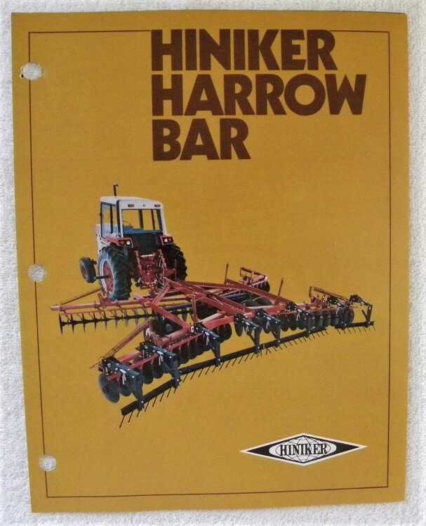 Hiniker Harrow Bar for Disc,Cultivator,Chisel Plow, All Color Dealer Advertising