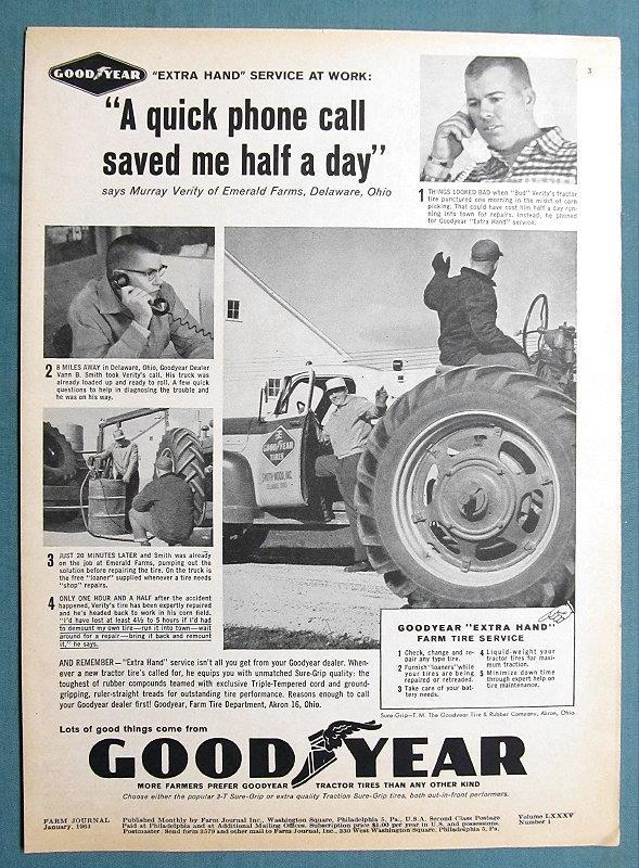 Original 1961 Goodyear Ad Photo Endorsed by Murray Verity of Delaware Ohio