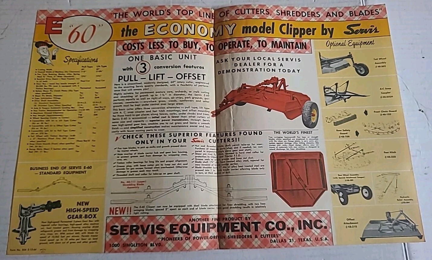 Servis E “60” Clipper Mower Brochure